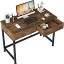 CAIYUN 40 Small Desk for Bedroom, Computer Desk with 2 Wooden Drawers, Home Office Desk with Storage, Vanity Desk, Kids Study Writing Desk for Small Space, Vintage Table for Bedroom,(Rustic Brown), 39 Inch