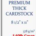 Extra Heavy Duty 140lb Cover Cardstock - Bright White - 379gsm 18pt Thick Paper - 8-1/2" x 11" (50 Sheets Pack)