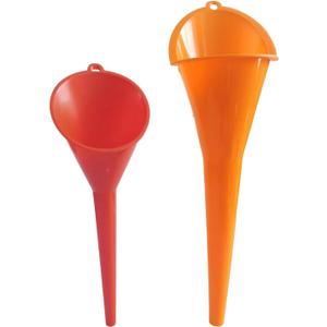 2 PCS Long Neck Oil Funnel, Portable Anti-Spill Plastic Wide Mouth Funnel, Multi-use for Fuel Coolant Engine Oil Adding, Universal for Most Cars Suvs Trucks(Red)