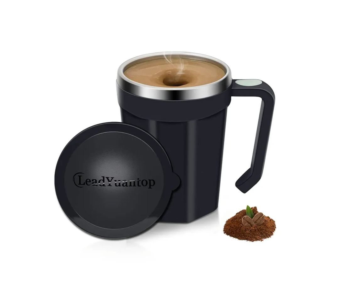Self Stirring Coffee Mug, 18 oz Automatic Magnetic Electric Mixing Cup Stainless Steel Travel Cup for Coffee, Chocolate, Milk, Tea, Office, Home, Kitchen (Deep Navy)