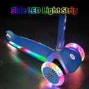 XJD 3-Wheel Scooter for Kids 2-8, Dynamic Gradient Deck Lights, Blue
