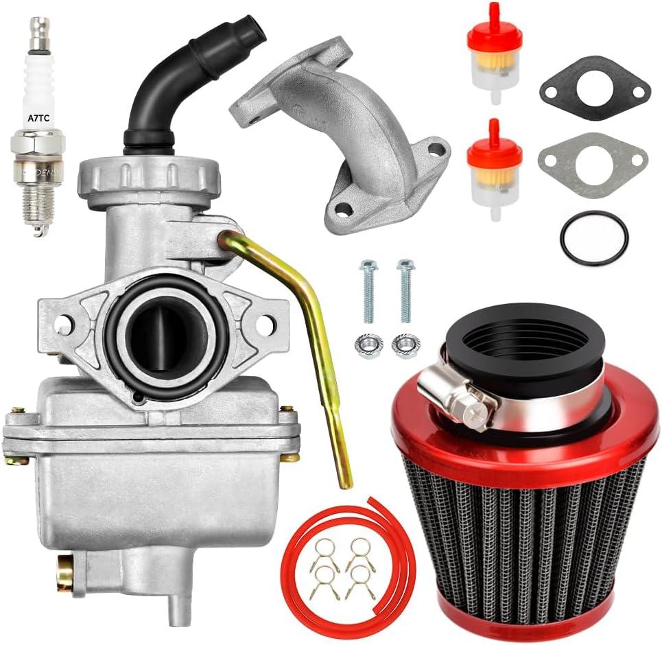 FVRITO PZ20 Carburetor Kit for Tao tao Coolster 125cc 110cc 90cc 70cc 50cc Kazuma Baja Chinese ATV Quad 4 Wheeler SunL NST Roketa Loncin Lifan XR80 CRF70 4 Stroke Go Kart Pit Dirt Bike Parts