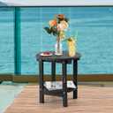 FUNBERRY Outdoor Adirondack Side Table, 2-Tier Patio End Tables, HDPE All Weather for Outside