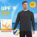 Mens Swim Shirts UPF 50+ Sun Shirts Rash Guard Quick-Dry Fishing T-Shirts (Blue, M)