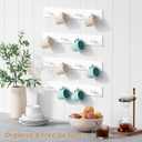 Forbena White Coat Hooks Wall Mount for Hanging 4 Pack, 16 Inch Wood Entryway Coat Rack Wall Mounted Heavy Duty, Modern Large Wall Hooks for Hats Kids Clothes Bags Purses Caps Closet - 16 Hooks