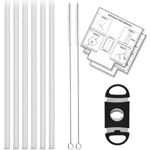 Replacement Straw Set for ThermoFlask Bottles  Fits 14/16/18/24/32/40/64 oz, Straws + Cleaning Brushes + Measuring Sheets + Cutter Tool