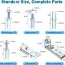 Bifold Door Hardware Repair Kit - 2 Pack Bi-fold Sliding Closet Doors Replacement Parts Include Top & Bottom Bracket, 3/8" Pivot, 7/8" Guides Wheel, for Folding Pocket Door Accordion
