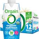 Orgain Organic Nutritional Vegan Protein Shake, Vanilla Bean - 16g Plant Based Protein, Meal Replacement, 21 Vitamins & Minerals, Fruits & Vegetables, Gluten Free, Non-GMO, 11 Fl Oz (Pack of 12)