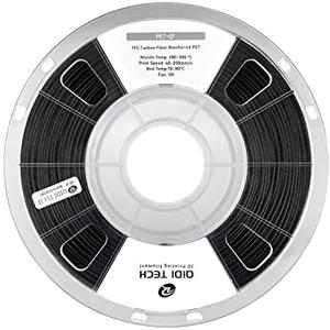 R QIDI TECHNOLOGY Carbon Fiber PET Filament 1.75 1KG Spool, PET CF 3D Printer Filament 1.75mm for Most FDM 3D Printers, High Strength, Low Creep, Low Moisture Sensitivity, Black