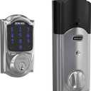 Schlage Connect Smart Deadbolt Lock with Touchscreen Keypad, Keyless Front Door Entry, Z-Wave Plus Compatible, Bright Chrome, BE469ZP CAM 625