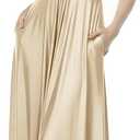 Infinity Bridesmaid Dress with Pockets – Convertible Maxi Wrap Gown, Multiway Formal Dress for Wedding & Plus Size (Beige)