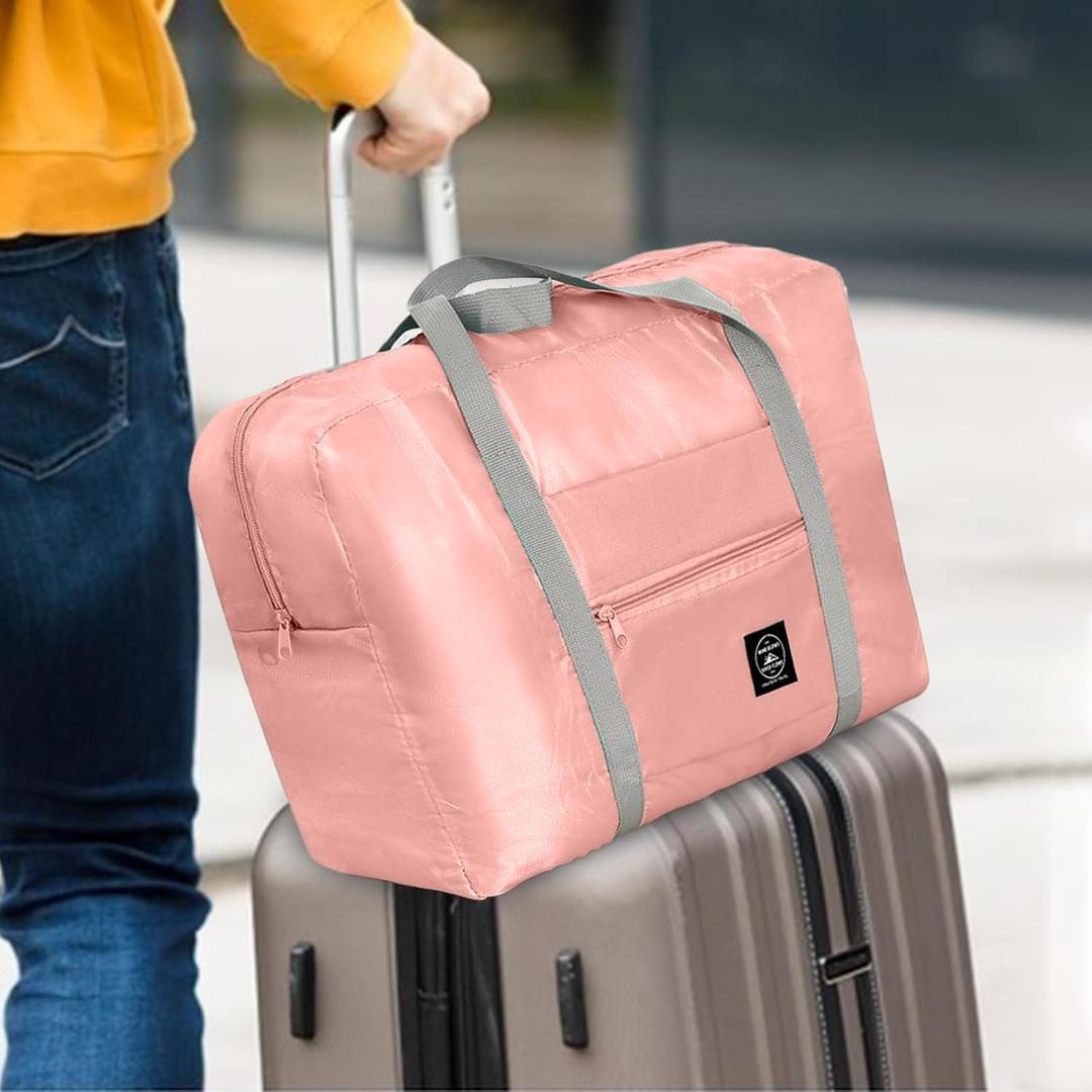 Large Travel Duffle Bag - Waterproof Sports Duffel Bag with Multiple Compartments, Fitness Travel Bag, Workout Tote for Gym (Pink)