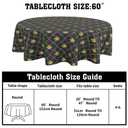 Mardi Gras Purple and Green Plaid Round Tablecloths 60 inch Carnival Fleur De Lis Table Cloth Cover Washable Purple Circle Table Cover Decor for Dining Kitchen Party Picnic Farmhouse Outdoor