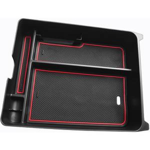 Car Center Console Organizer Tray Armrest Storage Box For Honda Pilot Ridgeline Passport 2023-2025 Interior Accessories(Red)
