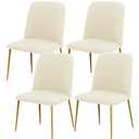 Gollense Curved Back Chair Covers for Dining Room, Mid Century Modern Chair Slipcovers, Semi Circle Back Chair Seat Protector for Kitchen Living Room (4PCS, C-Beige)