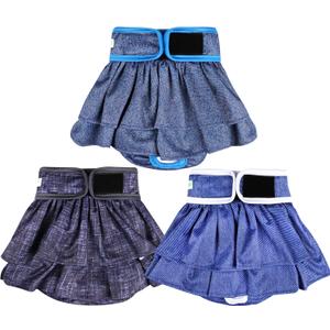 wegreeco Dog Diapers Female (3 Pack), Highly Absorbent Dog Diapers for Female Dogs in Heat, Incontinence, or Excitable Urination (Jeans, Medium)