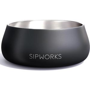 Stainless Steel Dog Bowl  32oz Weighted Metal Food and Water Bowls for Dogs and Cats with Non-Slip Base - Pet Bowls for All Breeds Sizes for Travel & Outdoor Play - Midnight Black