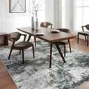 Washable 3x5 Abstract Area Rug - Large Living Room Area Rugs Modern Stain Resistant Indoor mat for Bedroom Dining Room Non Slip Rubber Backing Thin Super Soft Room Decor Floor Carpet 3x5 Black A