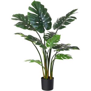 FOPAMTRI Artificial Monstera Deliciosa Plant 43" Fake Tropical Palm Tree, Perfect Faux Swiss Cheese Plant for Home Garden Office Store Decoration, 11 Leaves (3ft 2in)