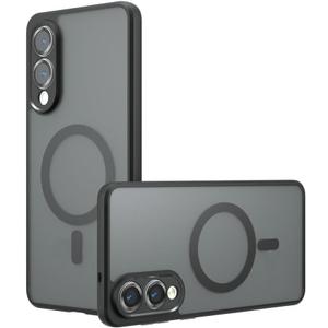 Compatible with Meizu 20 Case Cover,Compatible with Meizu 20 Translucent Matte Back Shockproof Magnetic Case Black