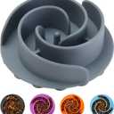 Slow Feeder Dog Bowls Insert, Animire Soft Silicone Slow Eating Food Bowl Size: M (Grey)