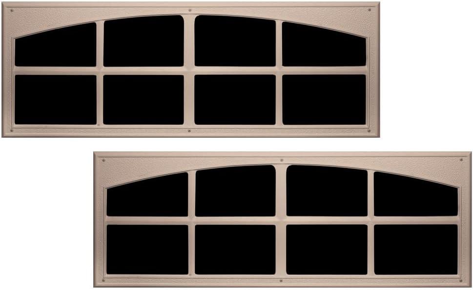 Coach House Signature Dcor Simulated Garage Door Window Kit - Easy-Install Faux Garage Windows - Garage Door Decorative Hardware, Made in USA (Sandstone)