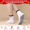 Jspupifip 2/4/5 Pairs Womens Embroidery Non Slip Pilates Yoga Socks | Cute Grippy Crew Socks Offered Fit Barre Workout Hospital Indoor Barefoot Daily Activities For Ladies