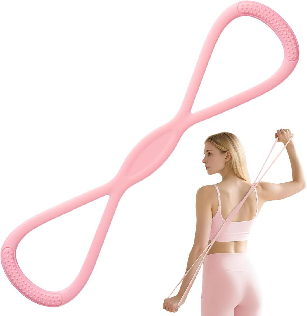 Resistance Bands, Figure 8 Resistance Band for Women Men 25 lbs 8 Shaped Resistance Rubber Band, Soft Silicone Material, Perfect for Arms, Back, Shoulder Stretch