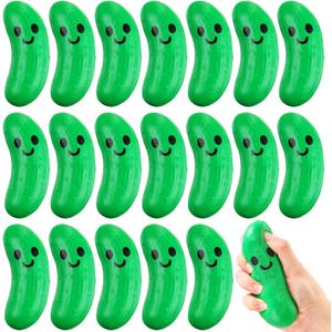 20 Pcs Food Stress Balls Funny Support Stress Balls Squeezable Foam Funny Mexican Festival Gifts for Employee Teacher Team (Pickle)