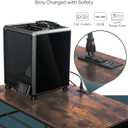 3D Printer Table with Filaments Storage - 3D Printer Stand Filament Storage Rack Heavy Duty 3D Printer Desk with Drawer for Workshop Studio Office (Brown)