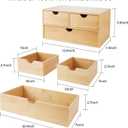 Charmewooden Bamboo Desk Organizer With Drawers Countertop Drawers Counter Storage Box Corner Desk Organizer for Home Office No Assembly Required (3 Drawers)