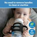 Dr. Browns Milestones 100% Silicone Baby Bottle Handles, Wide-Neck, Light Blue, Green, Gray, 3 Pack, 4m+
