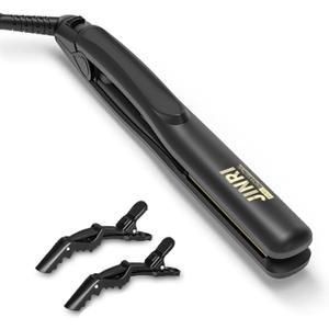 JINRI 0.8 Inch Hair Straightener Titanium Plate Medium-Sized Flat Iron,Perfect Travel Size Hair Straightener Dual Voltage