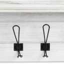 Ilyapa White Coat Rack Wall Mount with Shelf - Wood Wall Mount Coat Rack with Shelf, 6 Metal Hooks - for Hats, Kitchen, Bedroom, and More - Weathered White