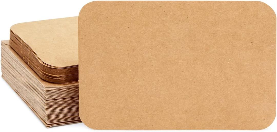 Sustainable Greetings Kraft Paper Blank Greeting Postcards and Envelopes, Rounded Edges (6 x 4 In, 48 Pack) - Blank Card Envelope