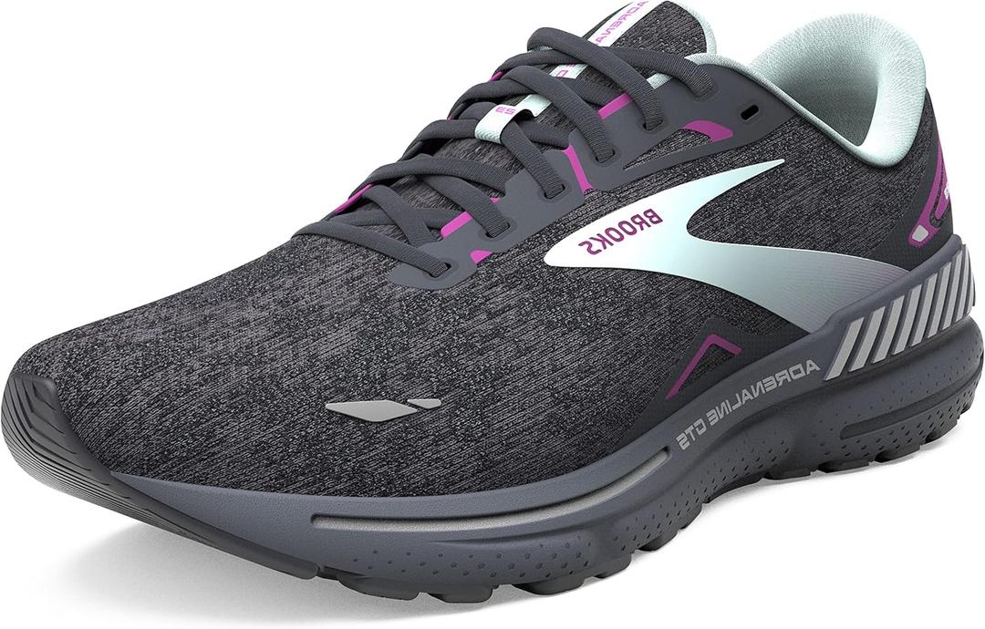 Brooks Women’s Adrenaline GTS 23 Supportive Running Shoe - Black/ Light Blue/ Purple - 9 Medium