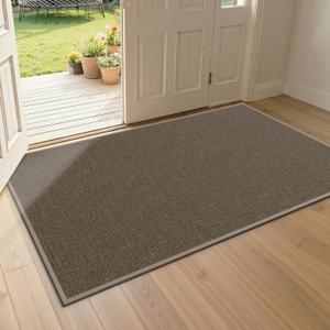 Indoor Door Mats 32"x47" Door Mat Indoor Entrance Resist Dirt Inside Washable Non Slip Entry Rugs for Entryway, Brown