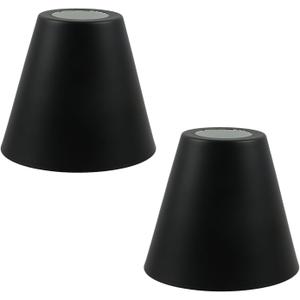 MY MIRONEY 2PCS Black Barrel Metal Lampshade Hardware E27 Industrial Pendant Light Shade Vintage Chandelier Lamp Shades Cone Bulb Guard Table Desk Lamp Cover, 4.13" Height
