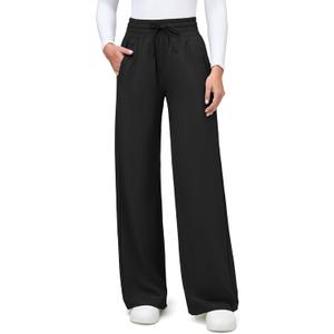 IUGA Women's Hiking Quick-Dry Wide Leg Pants (Black) Standard, Small 