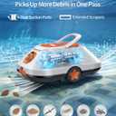 Cordless Robotic Pool Cleaner, Automatic Pool Cleaner,Pool Vacuum for Above Ground & Inground Pools,Up to 210-Min Runtime,Auto-Parking,Coverage up to 2200 Sq.Ft,White Orange