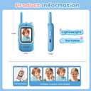 Video Walkie Talkies for Kids - 2 Pack Long Range Walkie Talkie Rechargeable Video Intercom 2 Way Radio for Age 3-12 Boys Girls for Indoor Outdoor Camping (Pink&Blue)