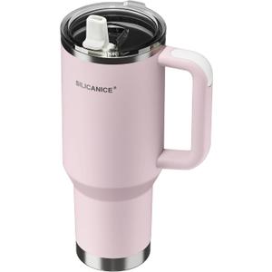For Travel & Gym Never Drink from a Moldy Lid Again: 40oz Hygienic Tumbler, 100% Leakproof Lid & Removable Foldable Spout. Reinforced Base, Fits Cup Holders - Pink Sand