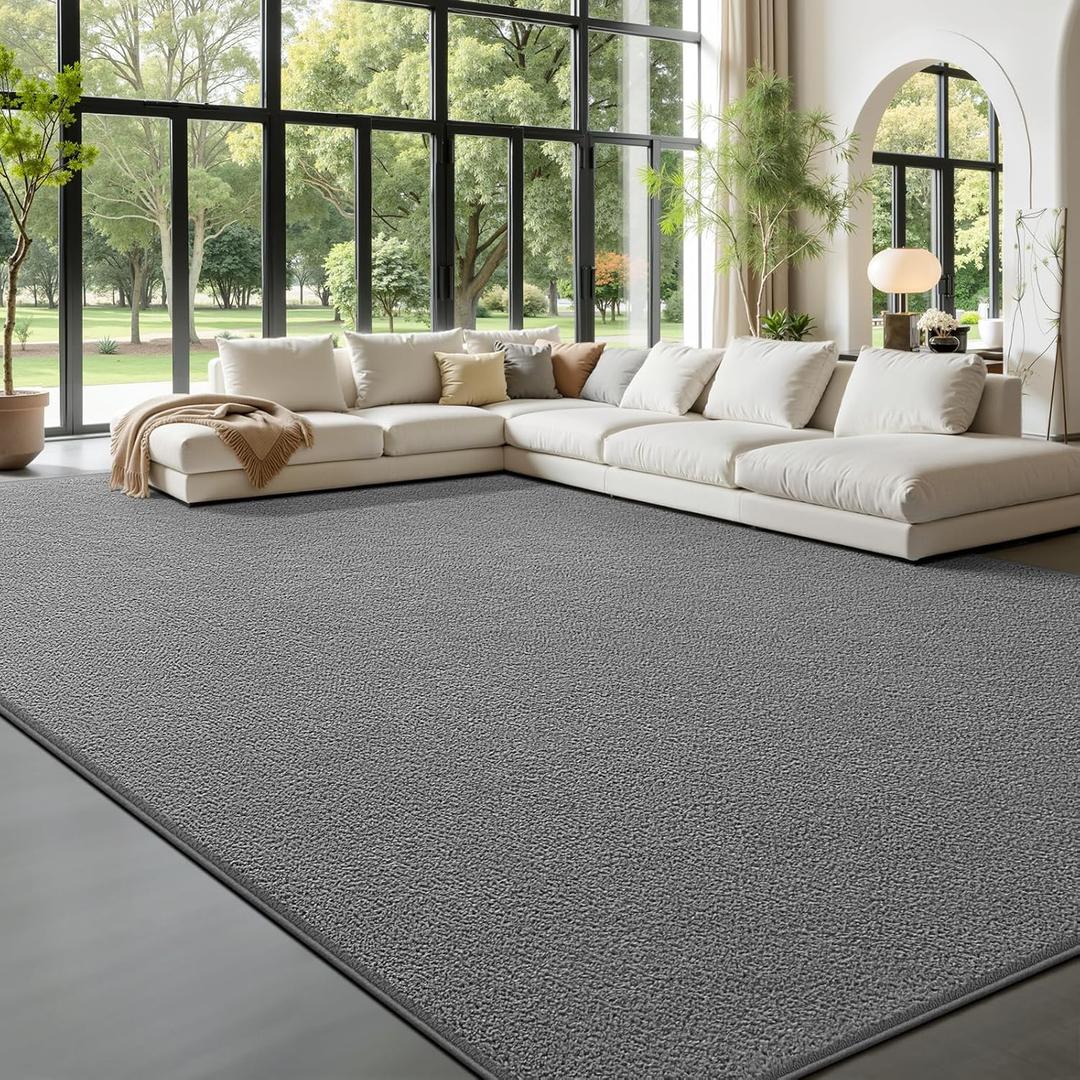 Large Area Rugs for Living Room Bedroom, 6 x 9 Ft Non-Slip Modern Area Rug, Soft Thickened Memory Foam Rug, Comfy Minimalist Indoor Carpet for Boys Girls Room Nursery Dorm Home Decor, Grey