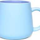Bosmarlin Matte Ceramic Coffee Mug, Blue Tea Cup for Office and Home, 15 oz, Dishwasher and Microwave Safe, 1 Pack (Blue)