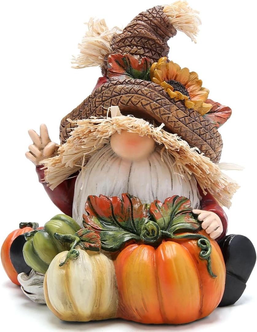 Hodao Fall Thanksgiving Pumpkin Gnomes Decorations Handmade Swedish Tomte Elf for Fall Decor Gift - Thanksgiving Party Home Gnomes Decor - Autumn Gifts (Multicolor)