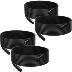 DMX Cable 25 ft, 4 Pack Flexible 3 Pin Signal XLR Male to Female DMX Cable Wire, Suitable for Stage Lighting Signal XLR Connection Stage Light Cables for Par Light Input & Output