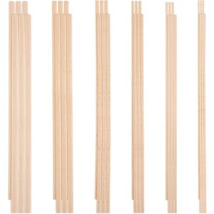 OLYCRAFT 36Pcs Dowel Rods Wood Sticks 3mm 4mm 5mm 6mm 8mm 10mm Assorted Sizes Beech Wood Sticks Unfinished Dowel Round Wood Dowels for DIY Projects Crafting, Wooden Craft Sticks