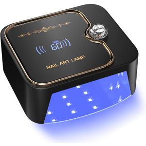 388W Cordless Nail Lamp, Rechargeable UV Light for Gel Nails with Unique Knob & Full LCD Display Screen, Portable Wireless UV LED Nail Lamp, Fast Curing Gel Nail Polish for Salon & Home Use