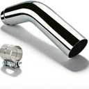 5 to 6 Inch Exhaust Elbow with Clamp - Polished Elbow, 5" ID / 6" OD, Chrome Diesel Exhaust Tip for Pickup Trucks and Cars