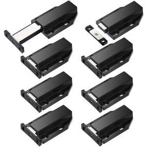 Zonon 8 Pack Magnetic Push Latch Heavy Duty Push to Open Cabinet Hardware Release Touch Latch and Catch Press Out Magnet for Large Door Cabinet Kitchen Drawer Lock (Black)